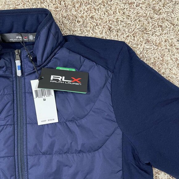 RLX Ralph Lauren Golf Men’s Cool Wool Paneled Stretch Terry Jacket Navy, Size M - Picture 8 of 14